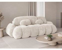 Slaapbank STONE met slaapfunctie - modern design, opbergruimte, vrijstaand, inclusief kussens - kleur lichtbeige Cloud Dancer (Vibe 03)
