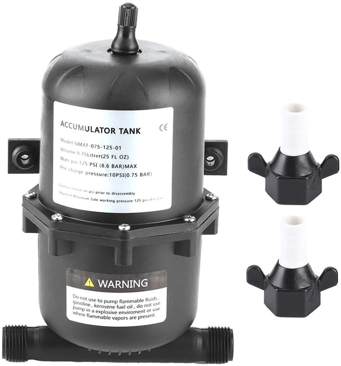 Allecto - Accumulator Tank - Waterpomp Accessoire - 0,75L - Druk Tank - Waterdicht - Geschikt voor Marine en RV