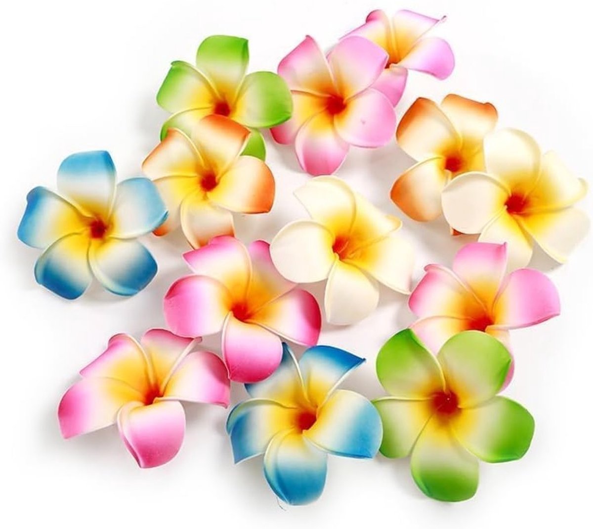 Set van 10 Hawaii Bloemen Haarklemmen - Tropische Plumeria Haaraccessoires