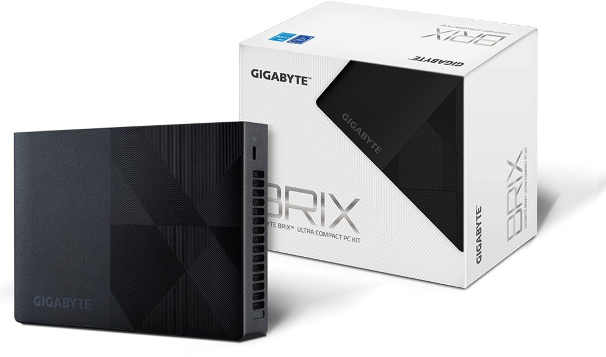 Gigabyte BRIX GB-BNIP-N100 - Barebone - mini-PC 1 x N-series N100 tot 3.4 GHz - RAM 0 GB - UHD Graphics 750 - Gigabit Ethernet, 2.5 Gigabit Ethernet, IEEE 802.11ax (Wi-Fi 6)