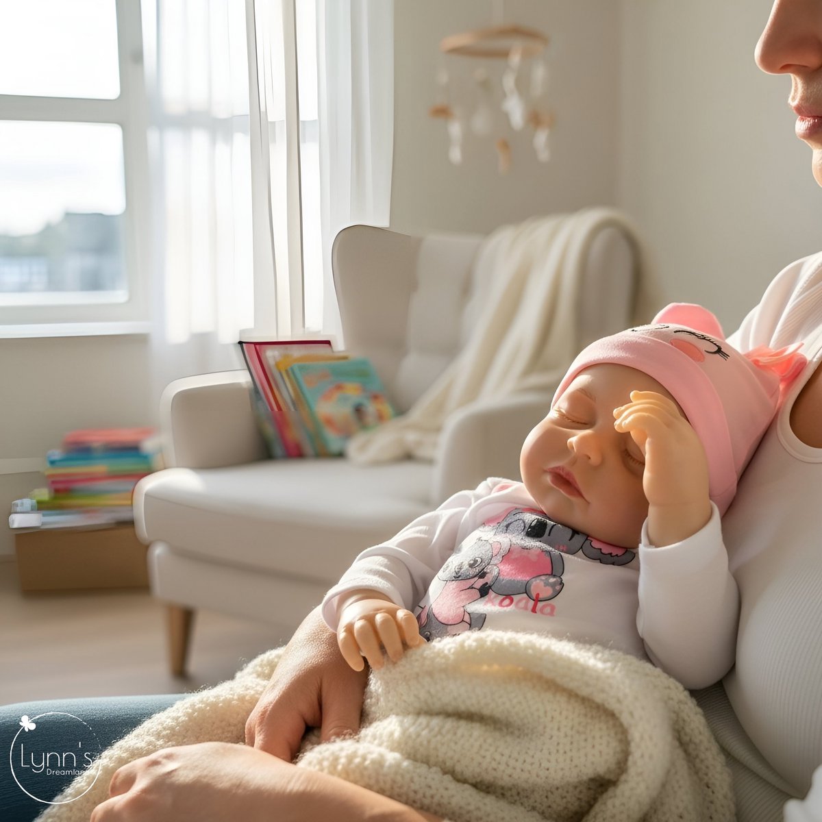 Reborn Baby Pop 'Mae' - 50 cm - Slapend meisje - Soft Vinyl - Met outfit en accessoires - In geschenkdoos — afbeelding 12