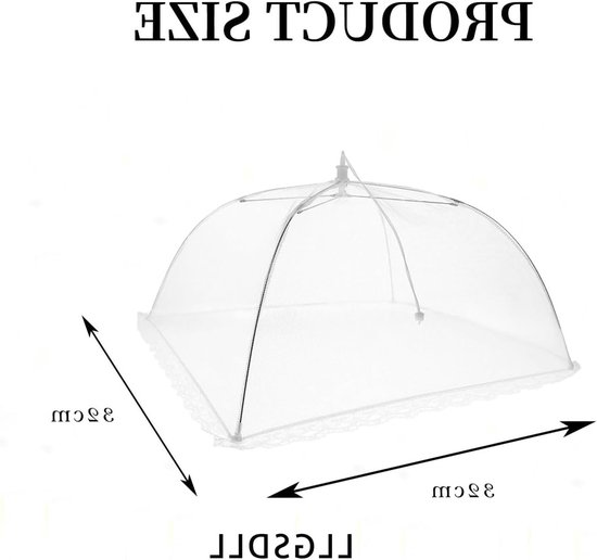 Vouwbare voedselbescherming tent voor fruit, taart en BBQ - Set van 2, 32 x 32 cm, ideaal voor picknicks en buitengebruik van Merkloos — afbeelding 2
