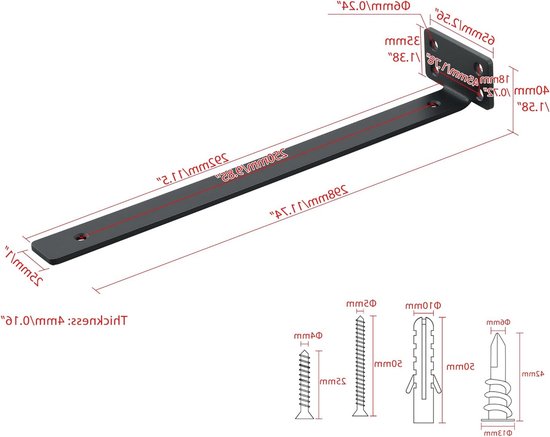 4 Stuks Zware Hoeksteunen voor Planken van Metaal met Gaten, Tot 70kg Draagvermogen en Duurzaam Ontwerp — afbeelding 5