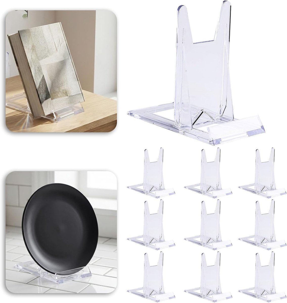 Set van 10 Verstelbare Acrylstands - Ideaal als Signaalstand, Postkaartstand, Boekstand, F