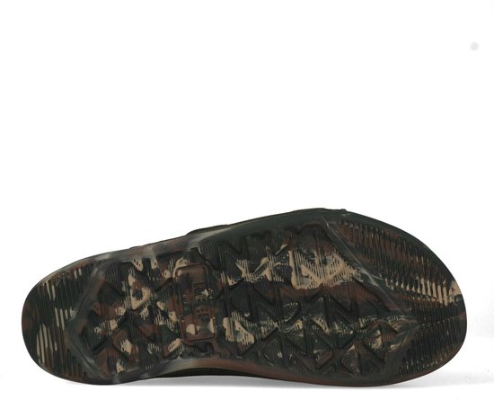 Onderkant van een slipper met camouflage profiel.