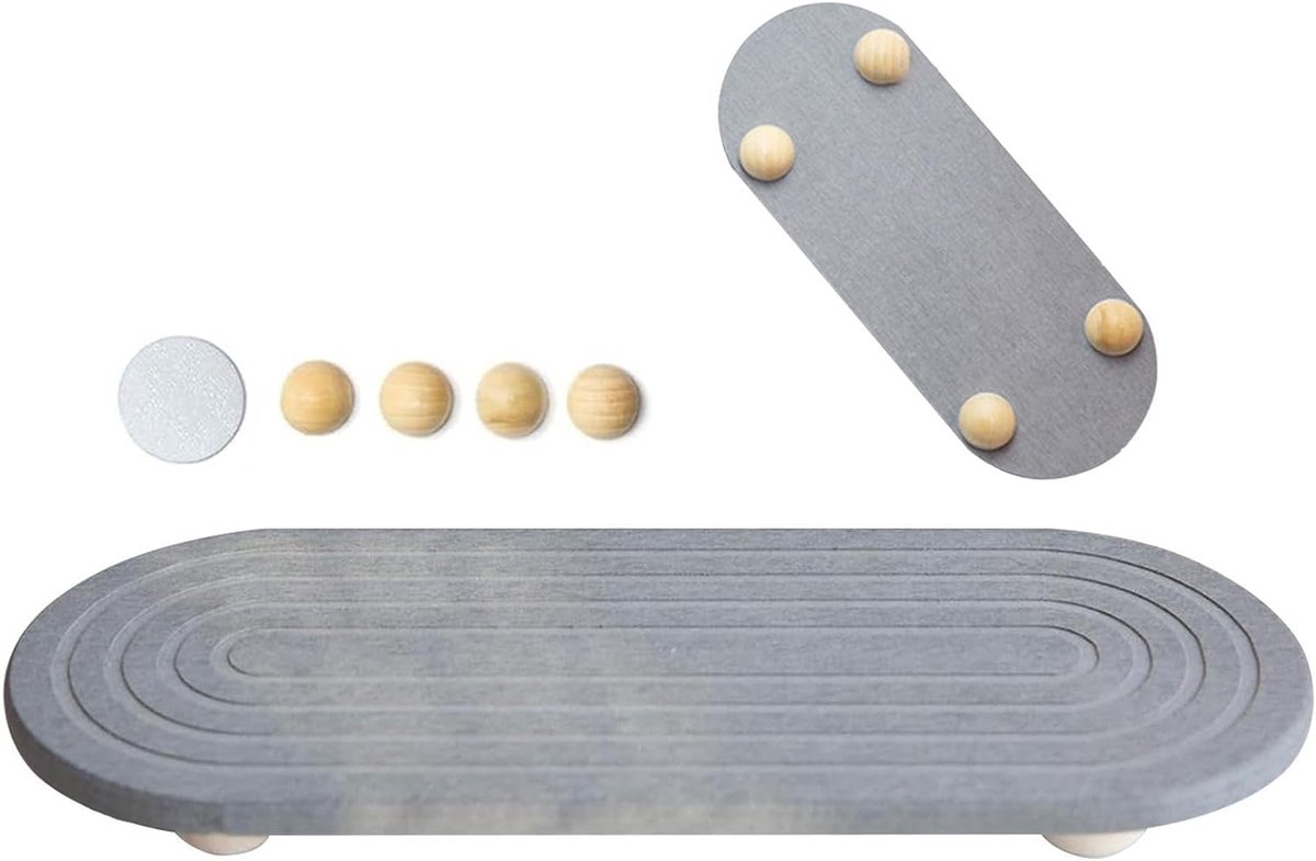 VHV-Badkamer organizer - Wastafel organizer - Diatomeeënaarde tray - Absorberende mat - Sneldrogend - Voor zeep en spons - Voor badkamer en keuken - Middengrijs