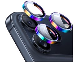 ESR Armorite Camera Lens Protector Geschikt voor Apple iPhone 17 Pro (Max) / 16 Pro (Max) - 9H Tempered Glass - Case Friendly - Chrome