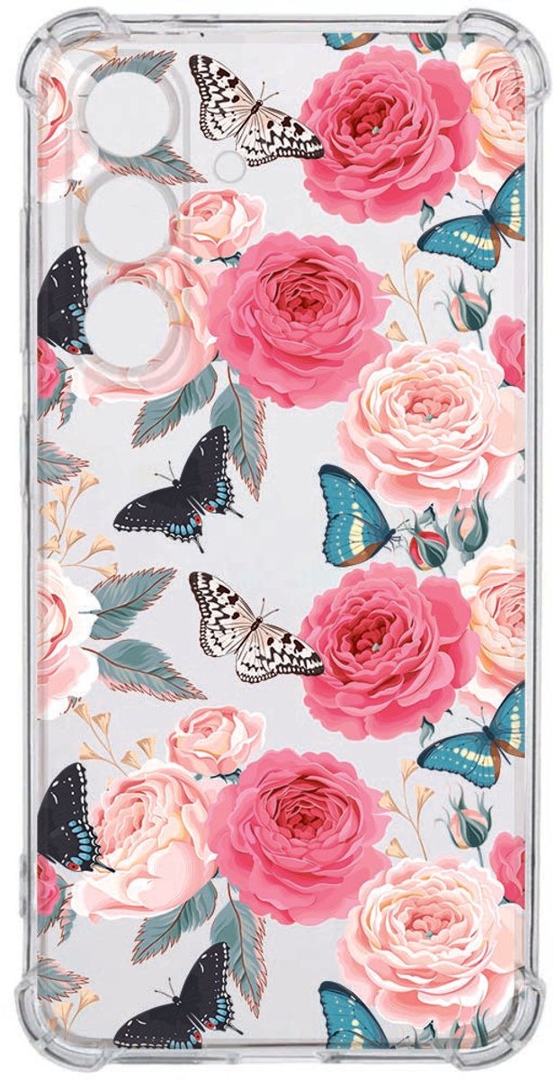 TPU Siliconen Hoesje Samsung Galaxy S26 Plus Butterfly Roses Valbestendig
