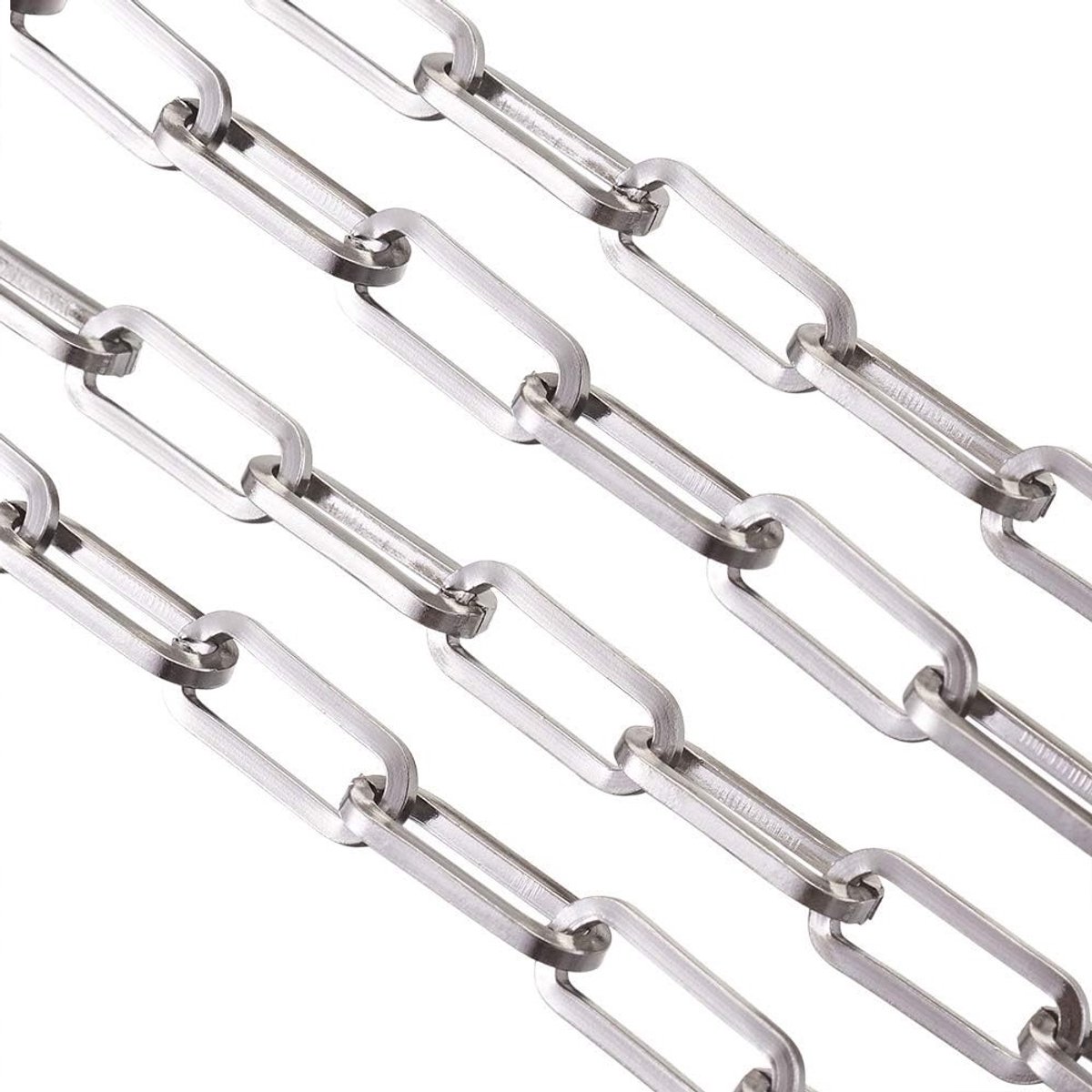 Stalen Paperclip Schakelketting met Ovale Schakels voor Dames en Meisjes - Modieuze Choker voor Elke Gelegenheid