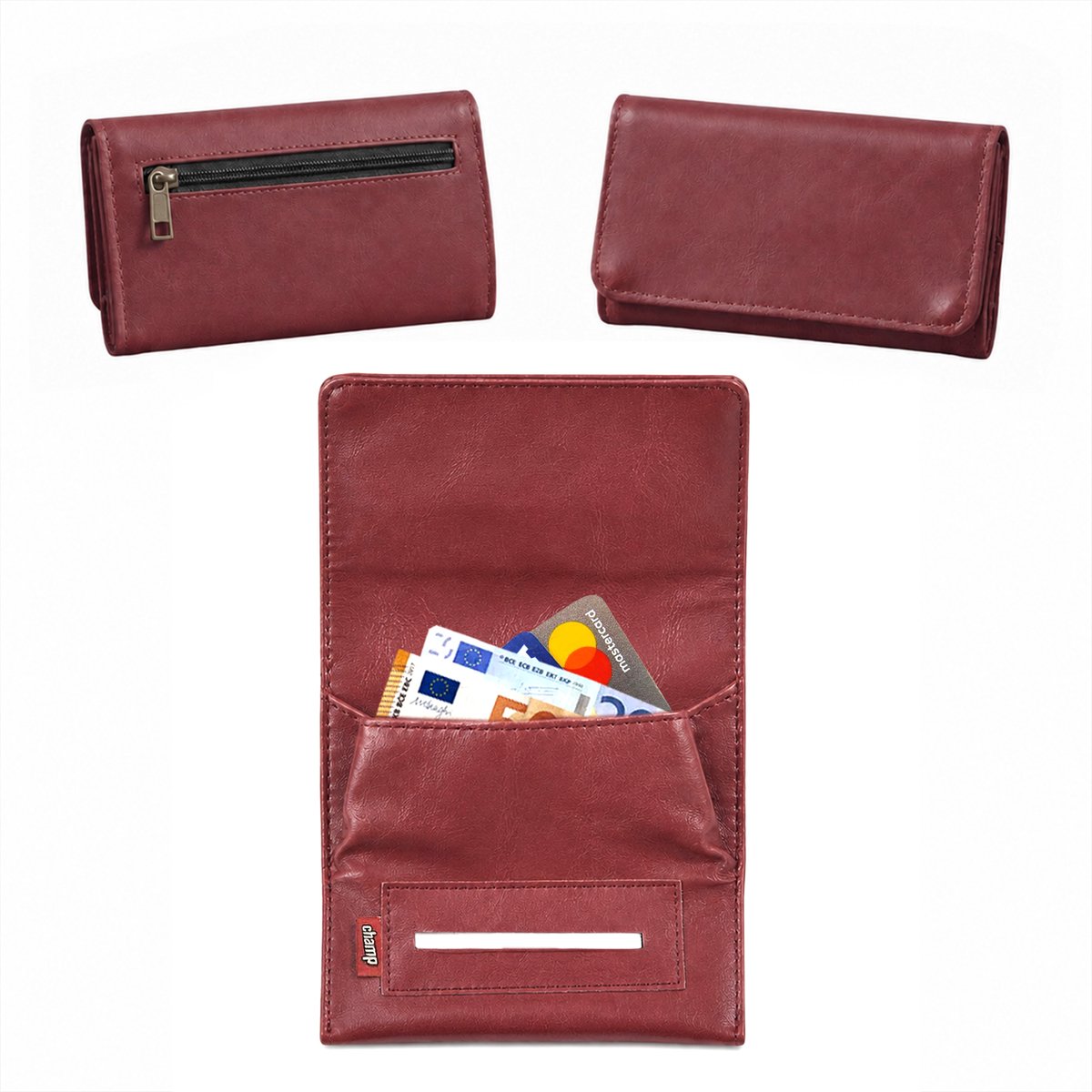 Champ Shag Etui - Tabak Etui - Shag Mapje - Hoesje - Echt Leer - Bordeaux