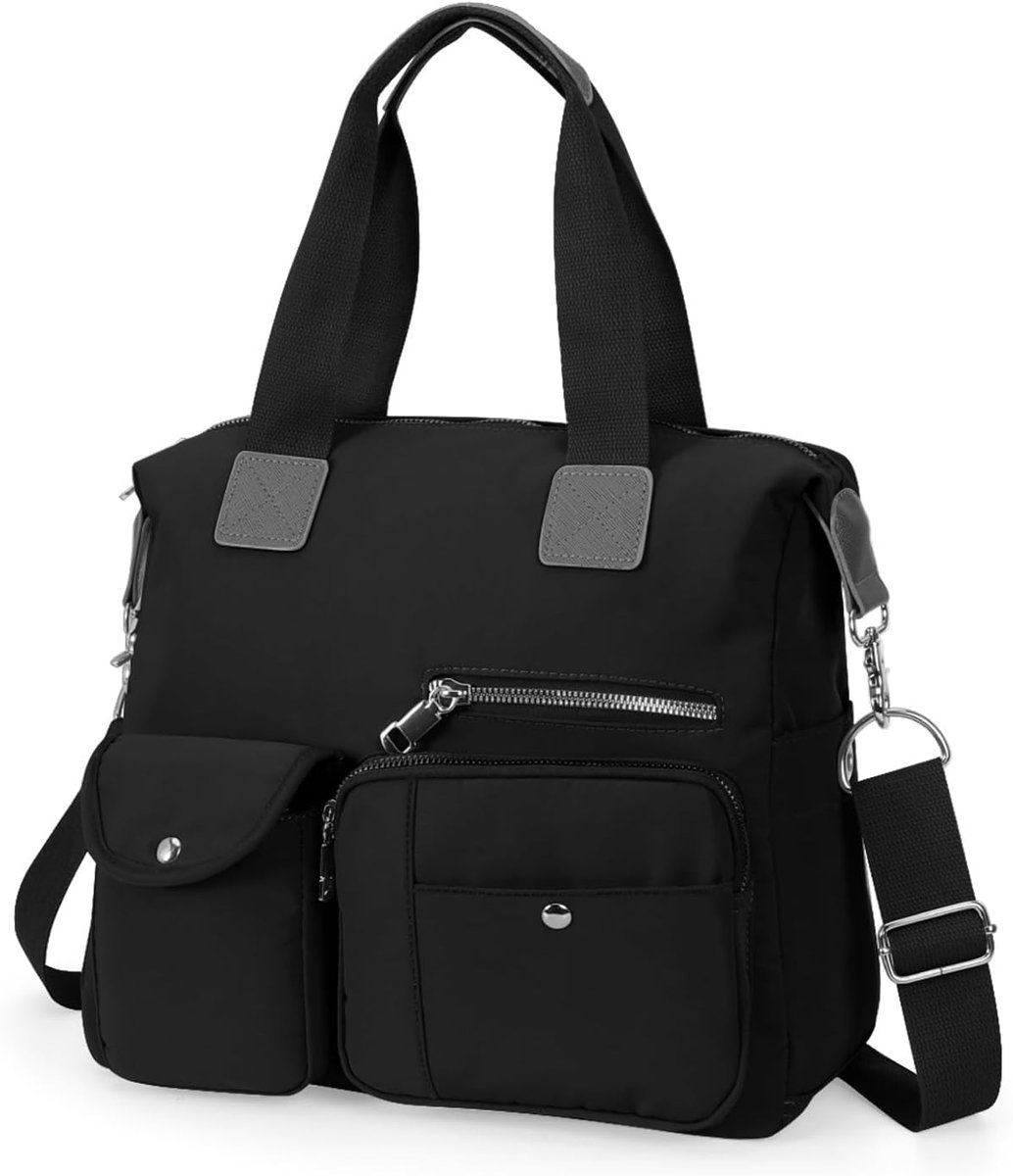Nylon Crossbody Tas Dames met Meerdere Vakken - Schoudertas voor College, Werk en Uitgaan