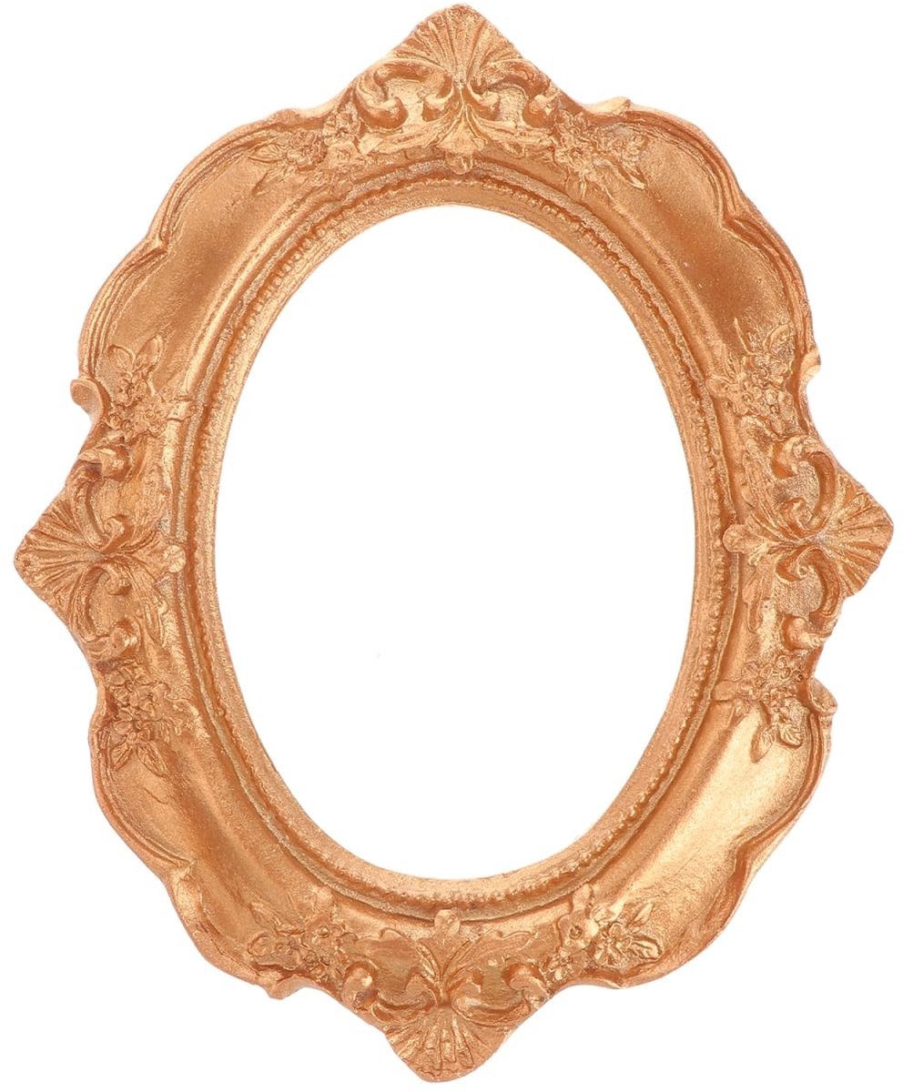 MTTproducts- Fotolijst Mini - Ovaal 10 x 12,5 cm - Kunsthars - Retro - Gouden Kleur - Decoratieve Tafelstandaard - Luxe Design - Decoratielijst