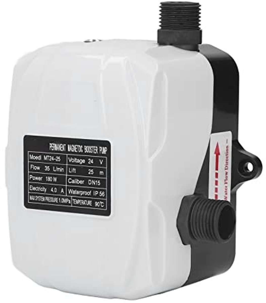 MTTproducts - DC24V 180W drukverhogingspomp - waterdrukverhogende transferpomp - wit - ideaal voor gootsteen en douche - krachtige 35 l per minuut - ef...