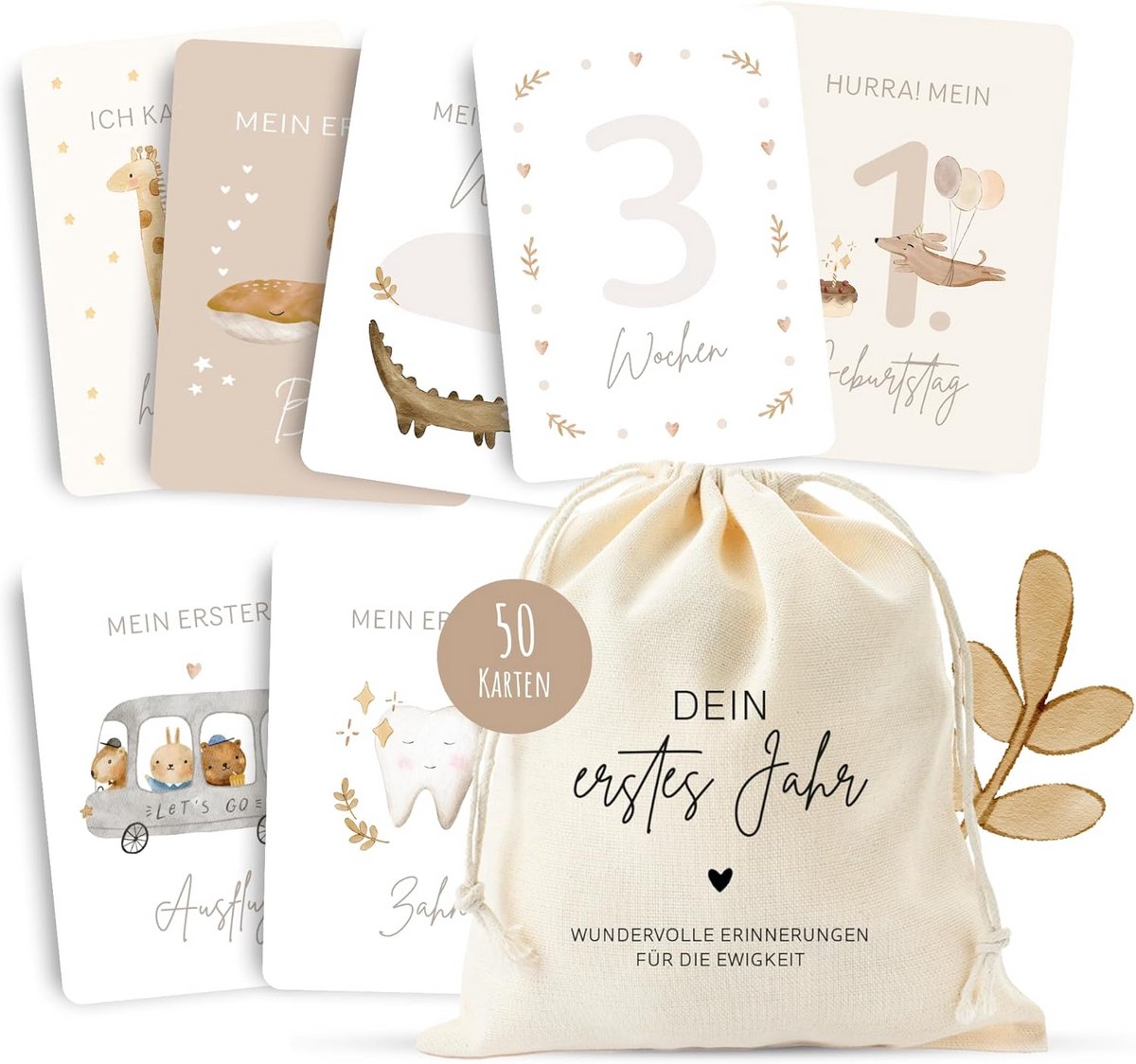 Mijlpaalkaarten voor baby's eerste jaar