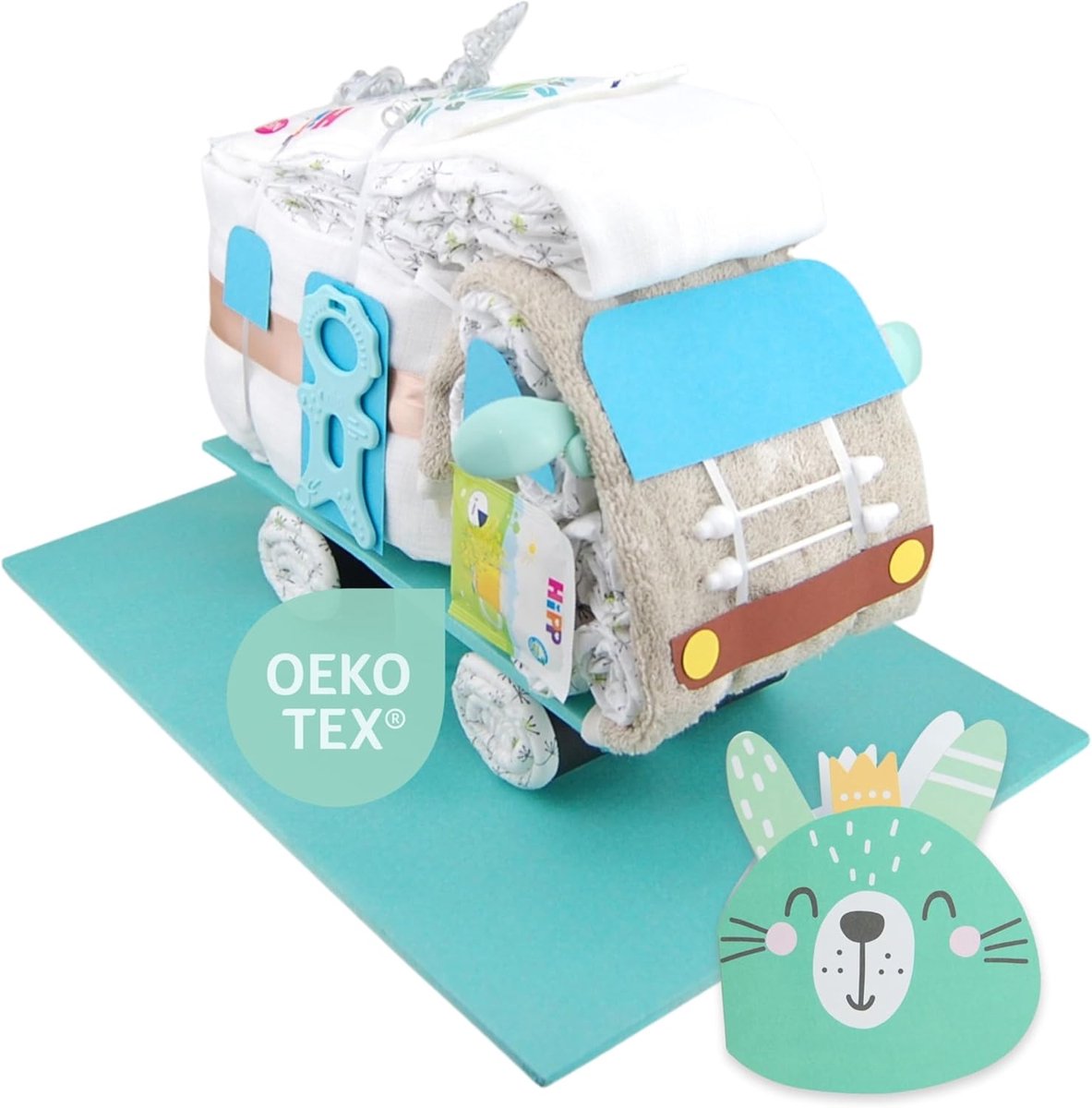 Luiertaart Baby - Kraamcadeau Uniek - Geboorte Vieren - Liefdevol Handgemaakt - Maat 3 Luiers - Munt/Unisex