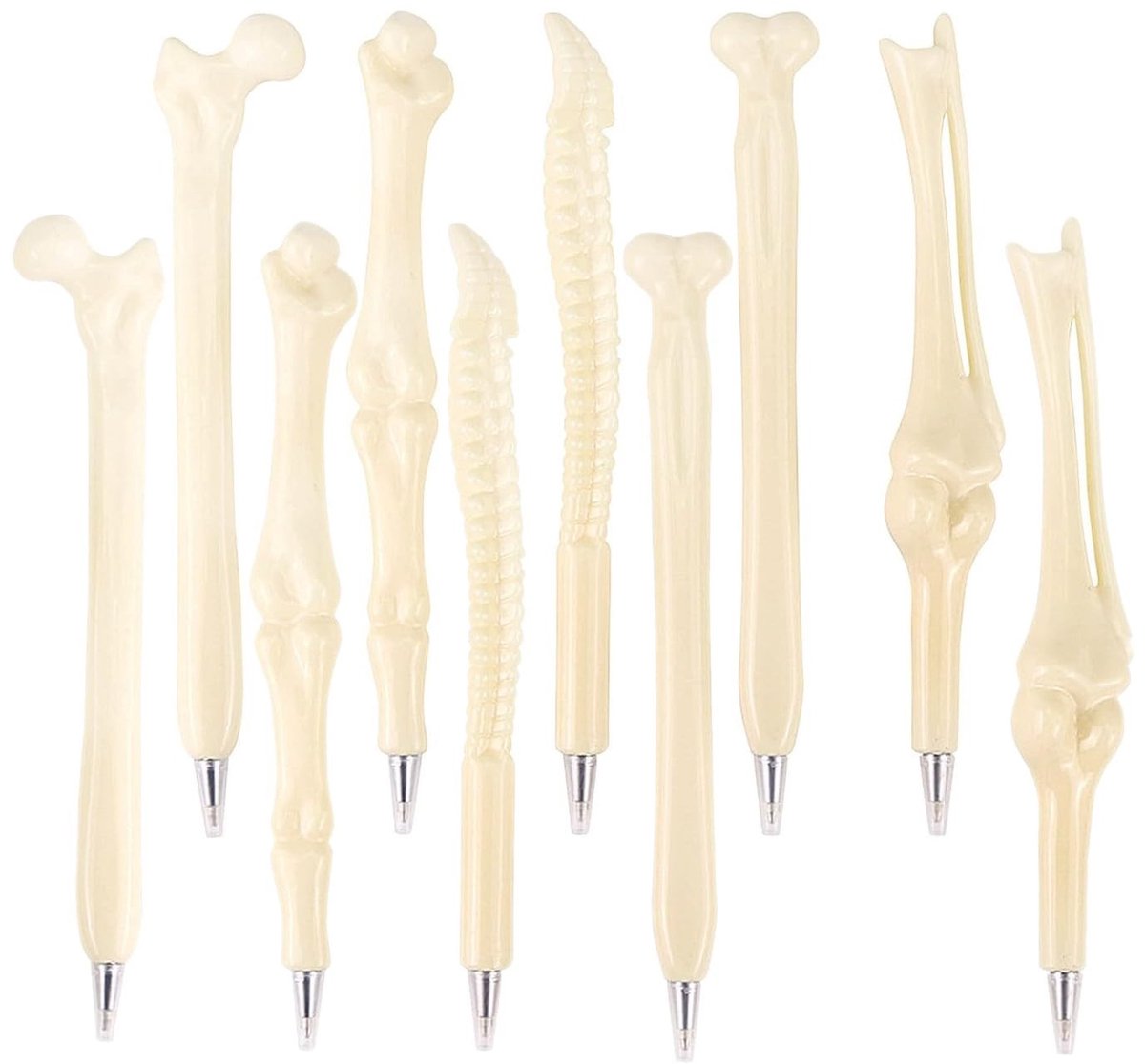 Cosensi- Balpen 10 stuks - Botvorm - Grappige pen - Blauwe inkt - Cadeau voor gezondheidswerkers - Hard plastic - Totale lengte 14,7 cm