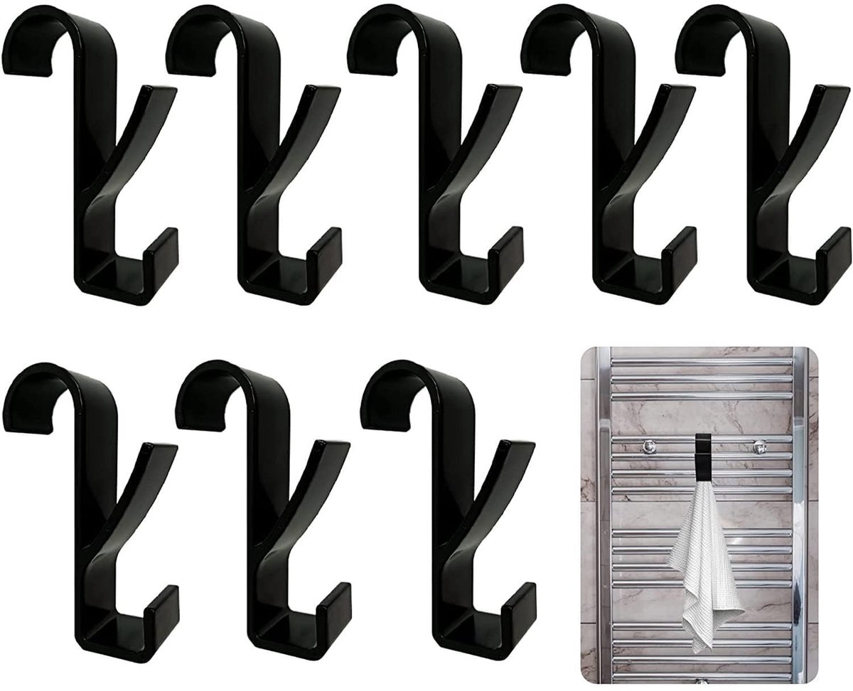 Byshayne- Radiatorhaken 8 Stuks - Handdoekhaken voor Radiator - Handdoekhouder zonder Bore