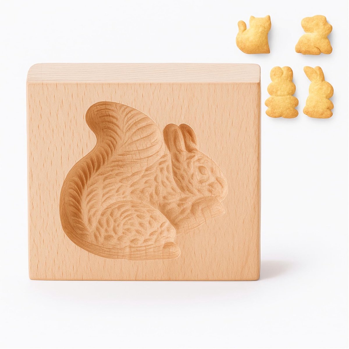 Cosensi- Koekjesvorm Houten - Embossingmal - Schattige Vorm - Gemakkelijk Schoon Te Maken - Herbruikbare Vorm - Glad Oppervlak - Bakvorm