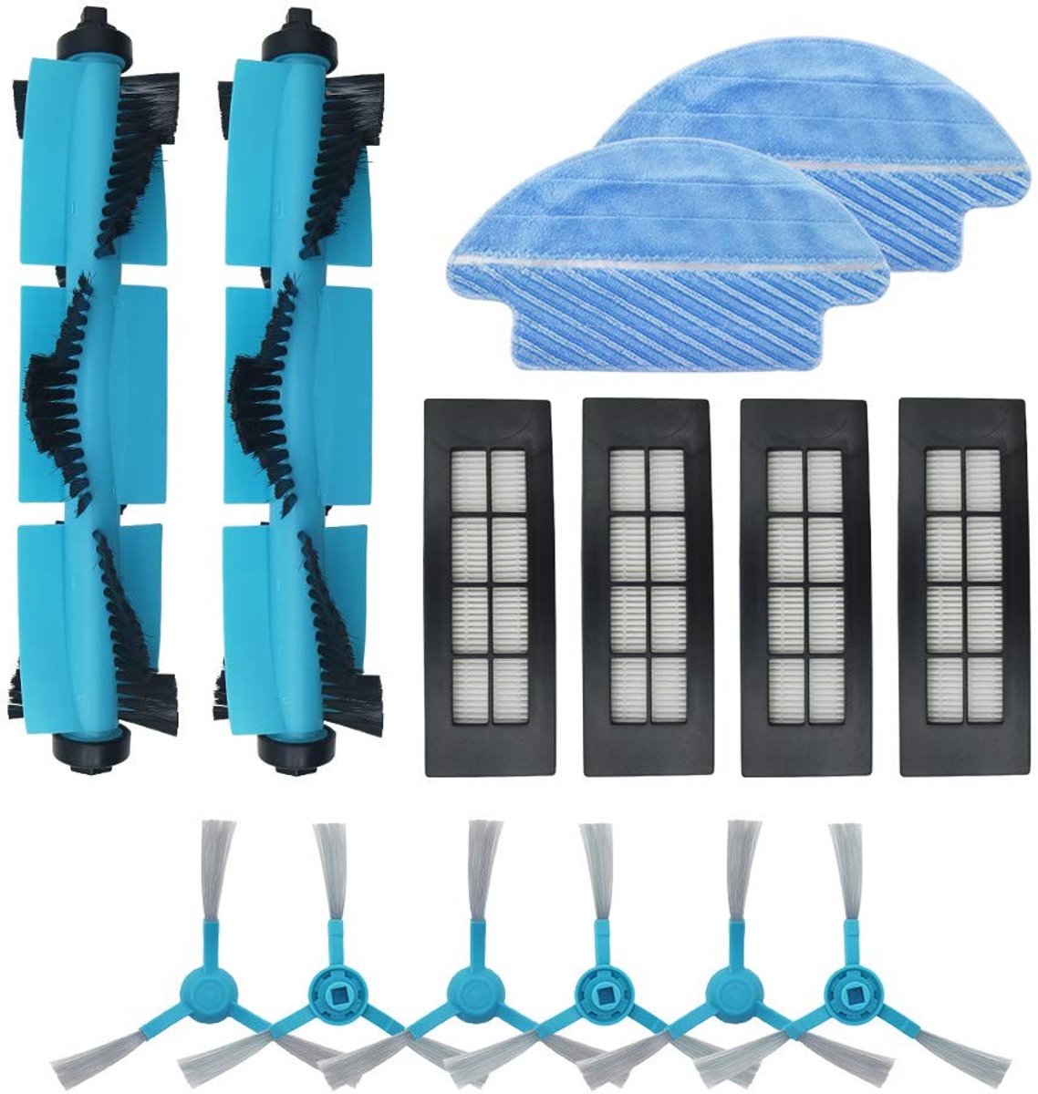 Cosensi- Stofzuiger Onderdelen Hoogwaardige Set - Hoofdrolborstels - Dweilen - HEPA-Filters - Zijborstels - Compatibel met Cecotec Conga 3090 - Stofzuigeraccessoires