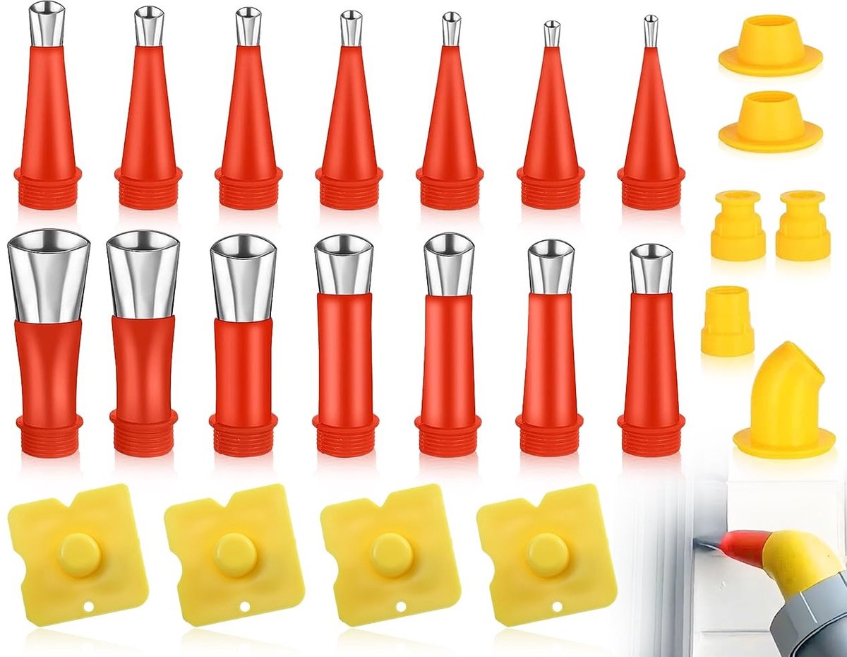 Cosensi- Afdichtingsmondstukken 24 stuks - Roestvrij Staal - Sokkels - Schrapers - Multifunctioneel - Corrosiebestendig - Sproeiers