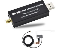 Digitale Radio Ontvanger - DAB+ Dongle - Auto Muziek Streamen - USB Aansluiting - Compact Formaat - Zwart