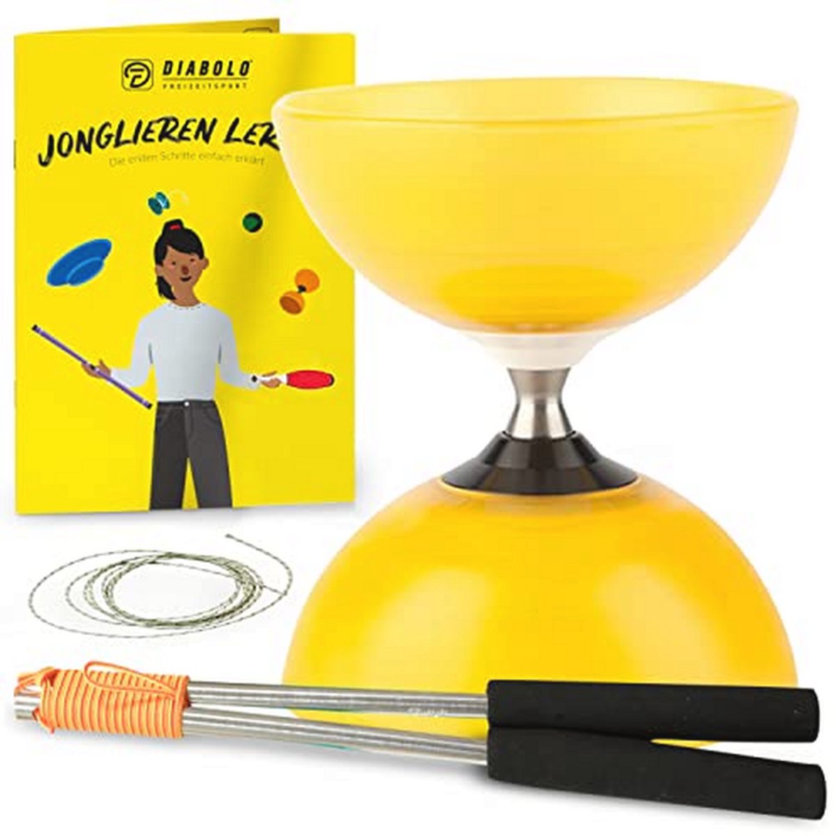 Professionele Diabolo Set voor Jongleurs - Ideaal voor Beginners en Gevorderden - Inclusief Kogellagers, Handstokken en Trucschrift
