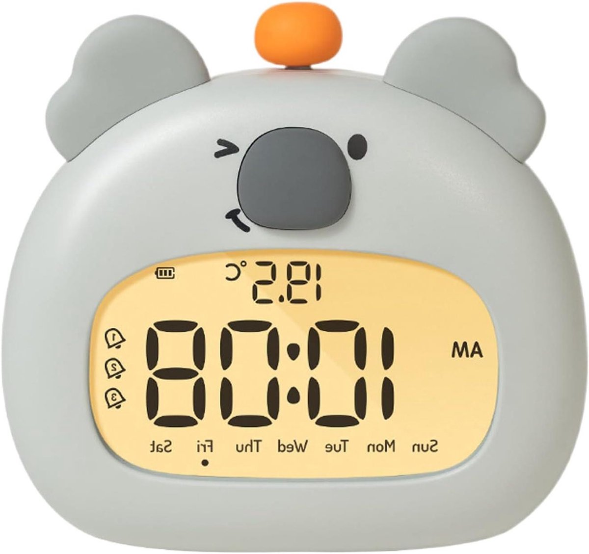 Kinderwekker Nachtlamp - Slaaptrainer Dieren - Kind Opleiden - Zacht Instelbaar Licht - 12 cm Breed - Wit