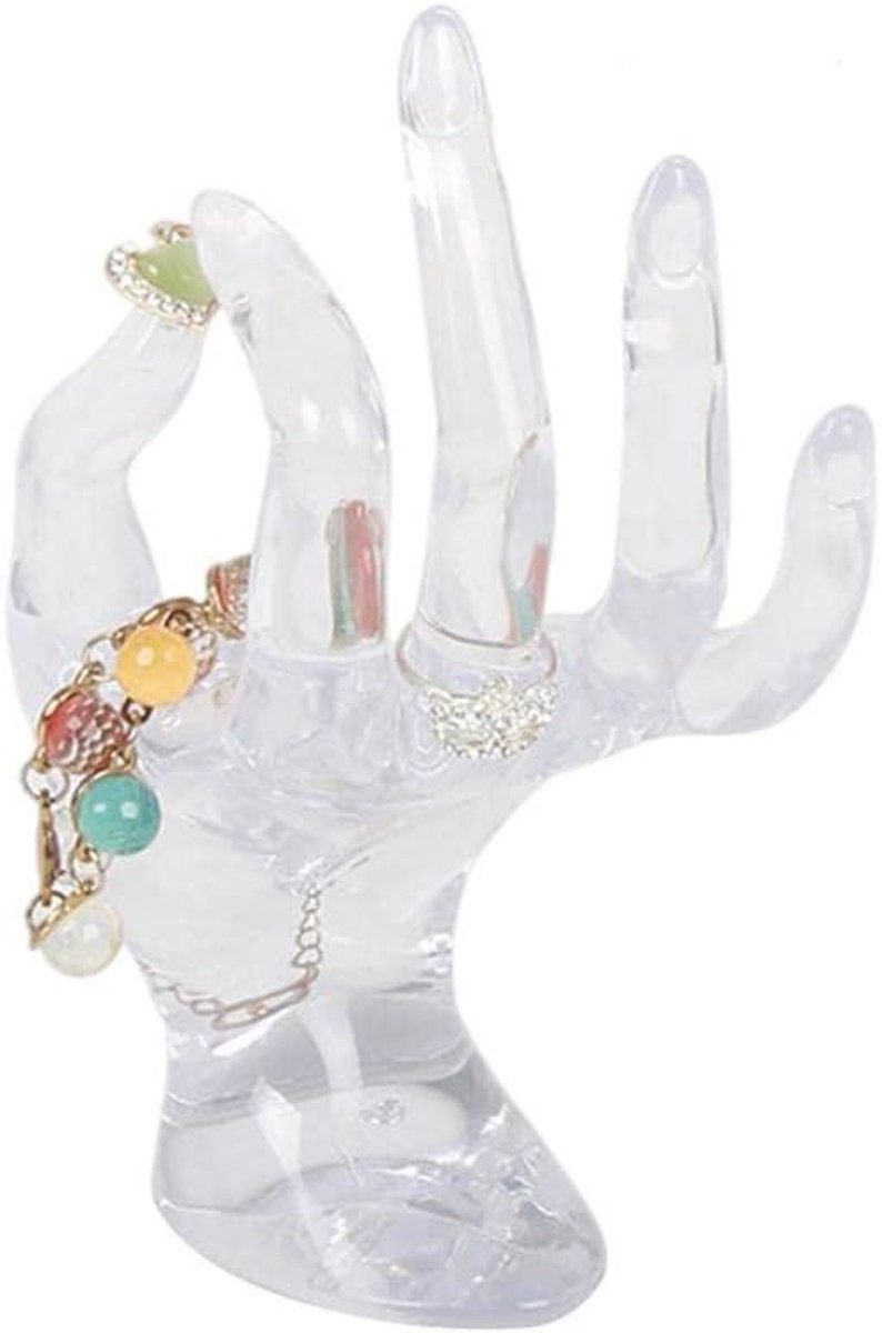 Sieraden Display - Hand Houder - Sieraden Tonen - Emulatie Handvorm - 17x8cm - Transparant