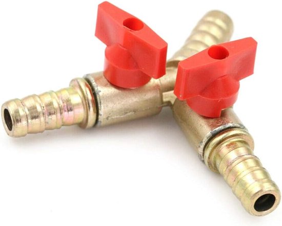 Y Shape Valve Connector - 3 Way Slangaansluiting - Y Controle Afsluiter voor Olie - Water - Gas 10mm Messing van Merkloos	 — afbeelding 2