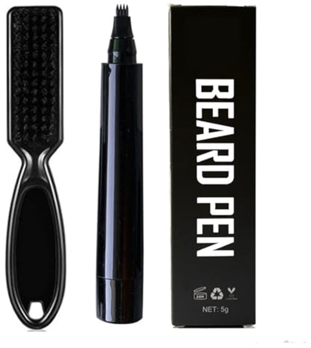 Beard Filler Pen - Waterproof Beard Pencil for Men, Moustache and Eyebrow Filler with Brush