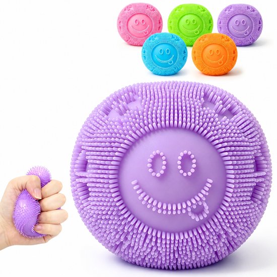 Oneay Fuzz Ball Squishy Stressbal – Sensorisch Friemelspeelgoed, Zachte Knijpspeelgoed tegen Stress en Angst, Anti Stress Speelgoed voor Kinderen en Volwassenen,Purple