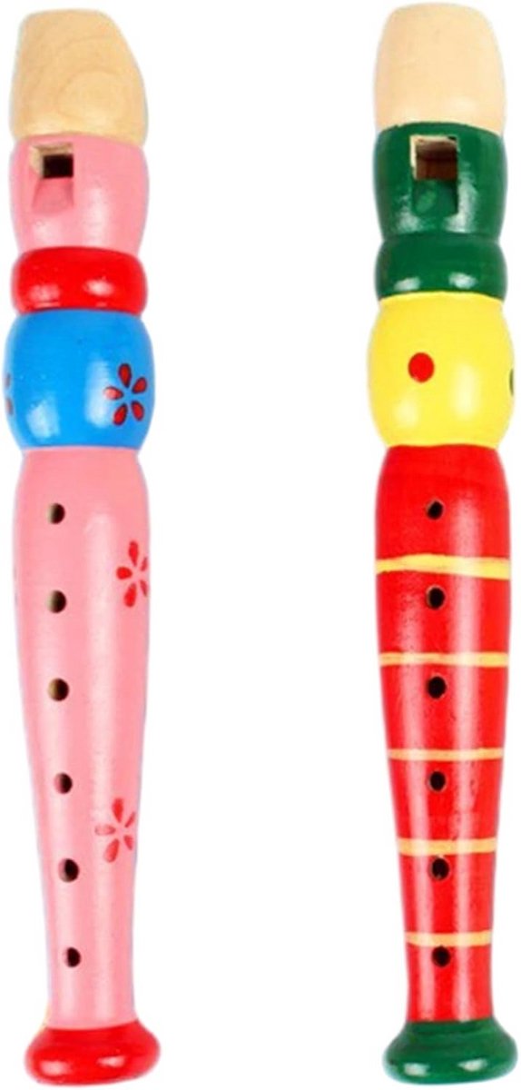 Houten Blokfluit Set voor Kinderen, Muziekles Instrument met 6 Gaten