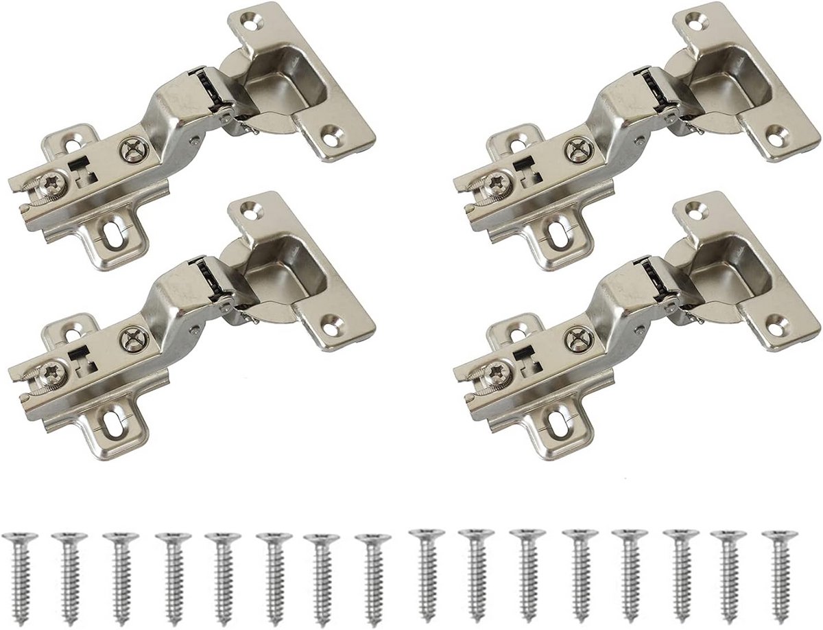 LIKERAINY 95° Standard Interior Hinges 35mm with Slide Mount for Kitchen Cabinet Cabinet Cabinet Door Hinge Pack of 4