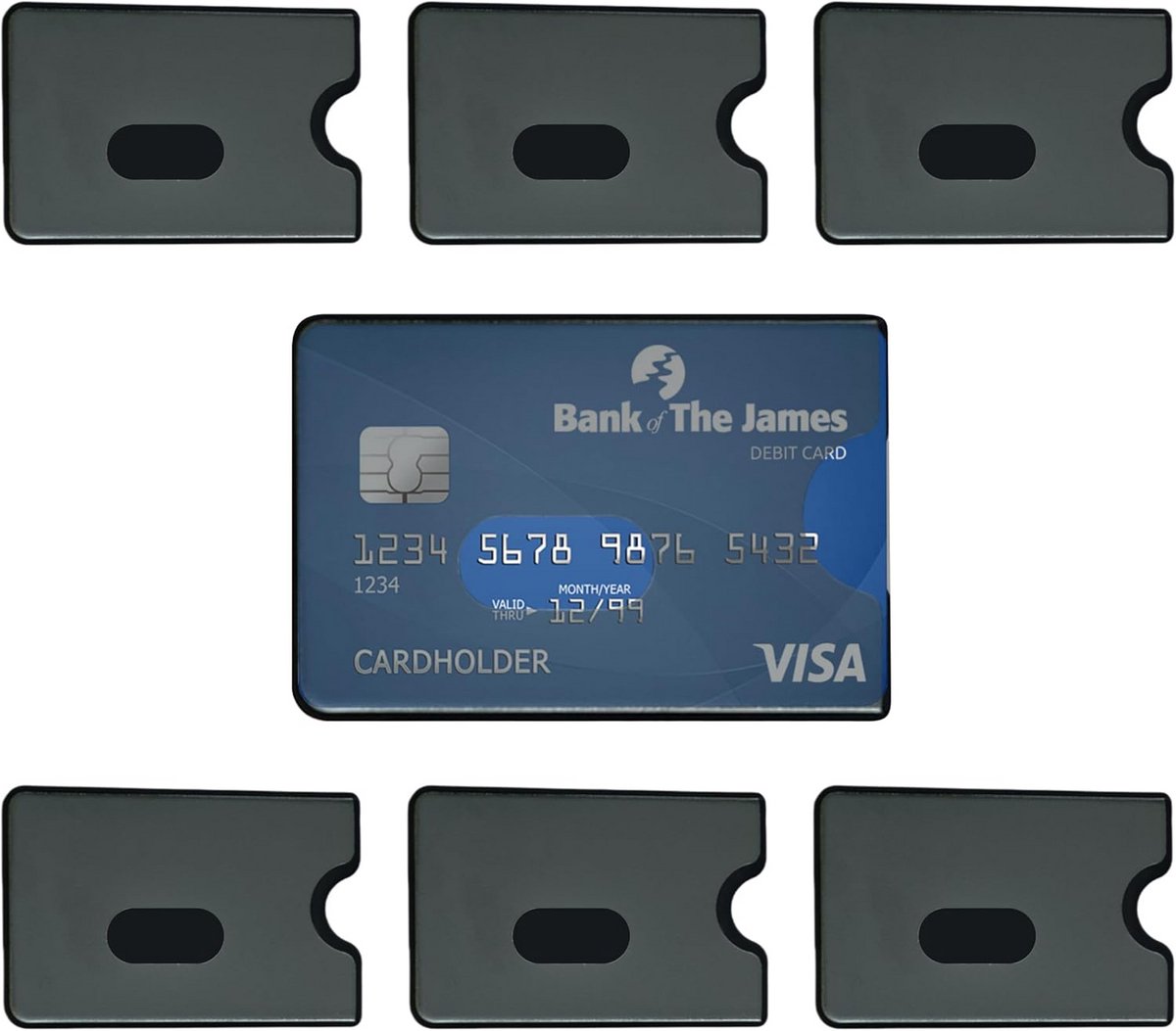 6 stuks kunststof kaarthouders, creditcardhouders, multifunctionele vakken voor rijbewijs en visitekaartjes, 91 x 59 mm, compact ontwerp voor dames en heren, Zwart, standard, Minimalistisch