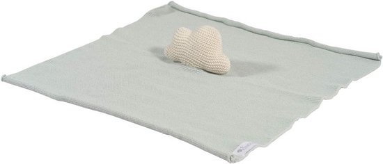 Kindsgut Cuddly cloth with rattle made from 100% Oeko-Tex certified cotton, subtle colours and simple design, ideal for on the go or cuddle, cloud van Kindsgut — afbeelding 5