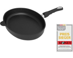 AMT Gastroguss Lotan® AMZN-I-4127-Z20B Fish Pan, 41 x 27 cm, 5 cm High, Removable Handle, Cast Aluminium (Aluminum), Non-Stick Coating for Fat Free Roasting, Suitable for Induction