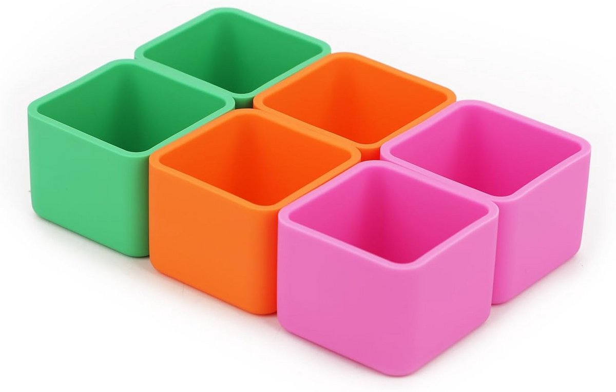 6x Herbruikbare Siliconen Verdelers voor Lunchbox - Vierkant & Ovenbestendig