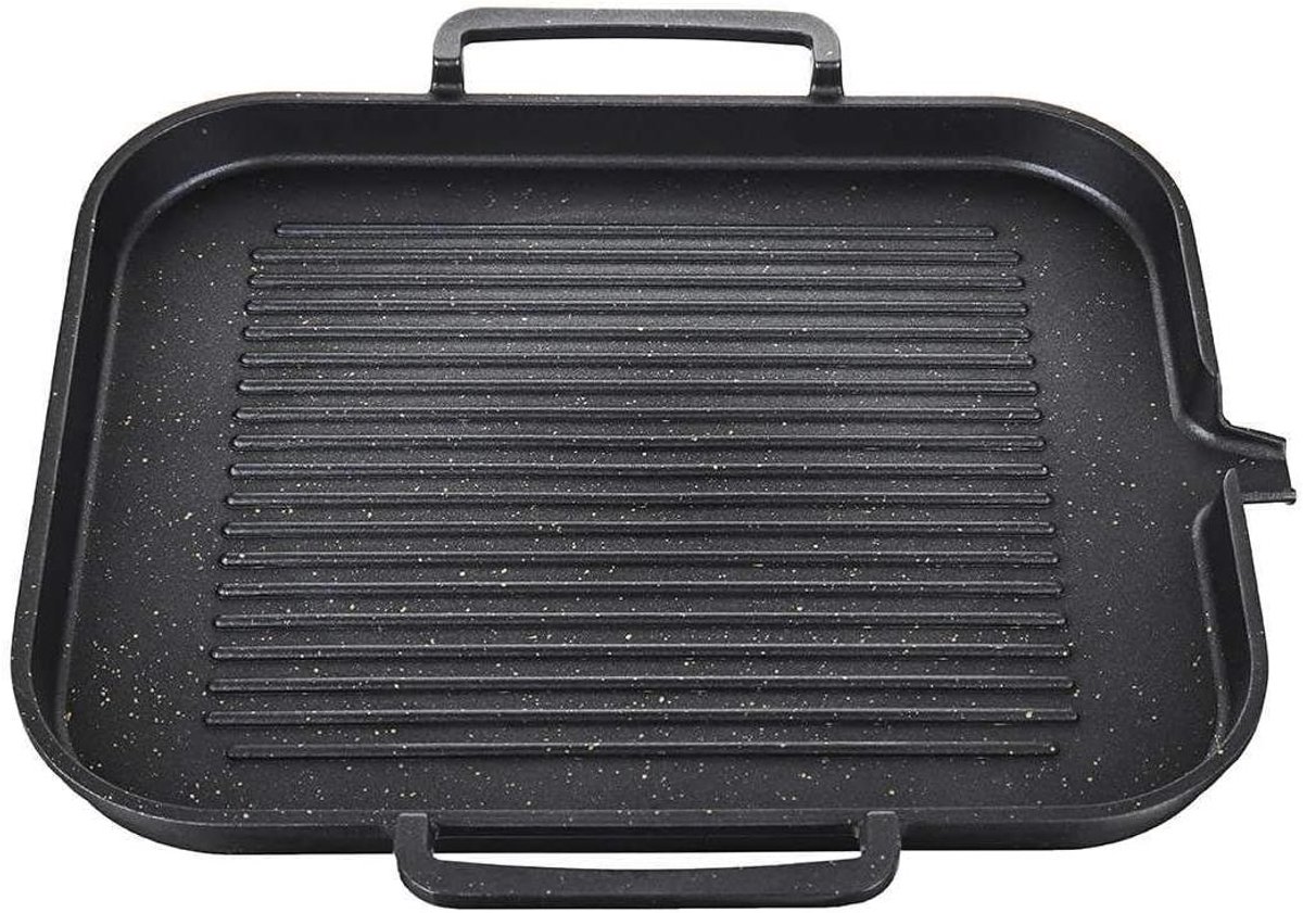 Keuken Grillpan - Bakplaat - Buiten Koken - Omkeerbaar - 30x25 cm - Zwart