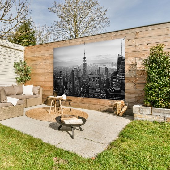 Décoration murale Impression photo New York City noir et blanc - 180x120 cm - Affiche jardin
