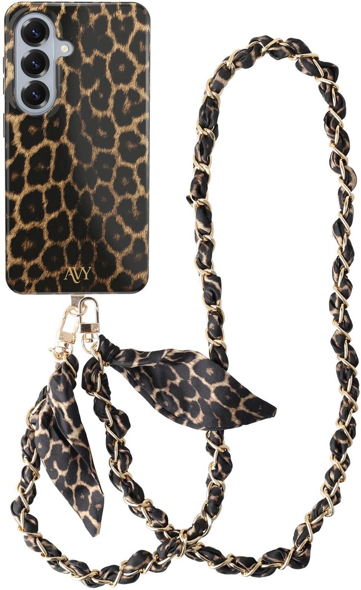 AVY Hoesje Met Telefoonkoord | Geschikt voor Samsung Galaxy S26 Plus | Compatibel met MagSafe & Qi2 | Hard Shell Back Cover | Stijlvol Bijpassend Koord Crossbody (120CM) | Panthera Chic