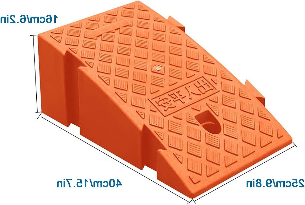 Oprijplaten - Stoeprand helling - Rolstoel toegankelijkheid - In elkaar grijpend ontwerp - H:16cm - Oranje