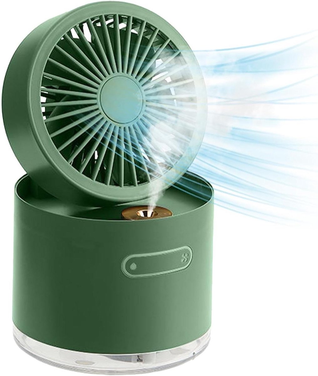 USB Bureauventilator - Handventilator Mist - Persoonlijke Koeling - Automatische Oscillatie - 11.3 x 11.3 x 12.7 cm - Roze