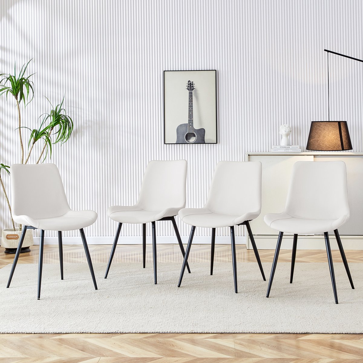 MIVRAY Eetkamerstoelen Set Van 4 - Ergonomisch En Slipvast - Voor Eethoek En Werkruimte -