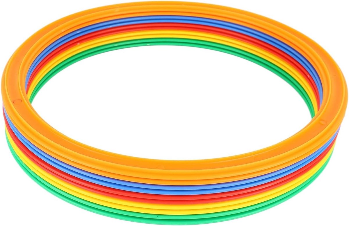 Set van 10 Sport Speed Rings met 10 Gespen voor Kinderen - Verhoog de Beweging en Coördinatie Buiten, Speelgoed voor Actieve Spelletjes, 28 cm