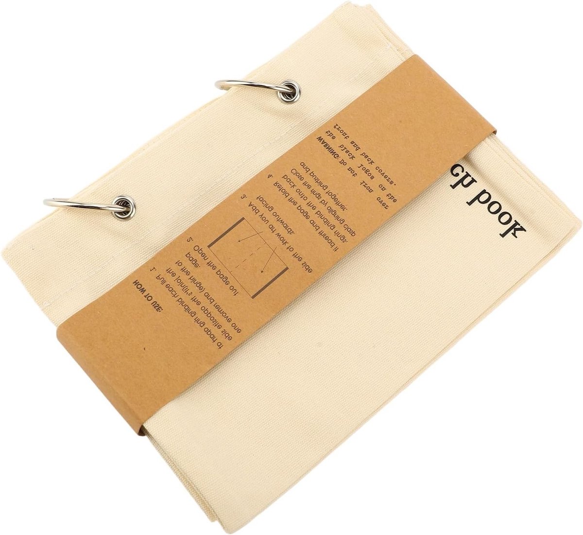 Draagbaar schetsboek van linnen, perfect voor tekenen, naaien en scrapbooking met binding en oogjes