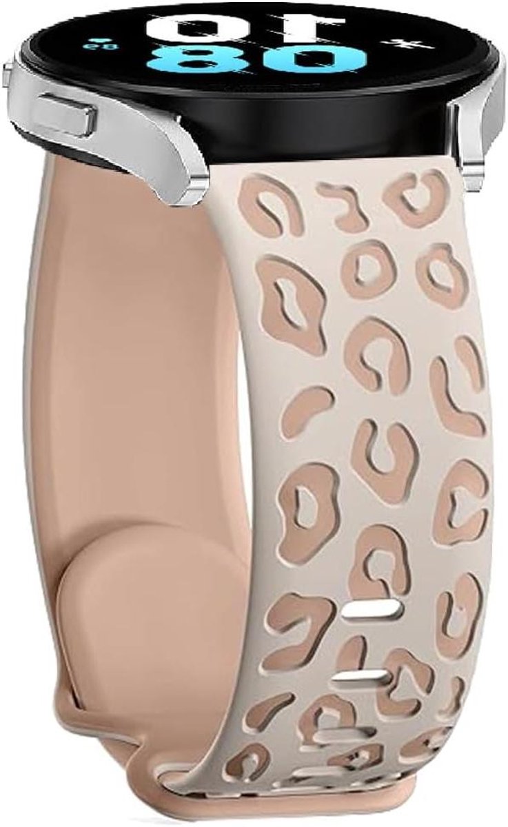 Siliconen Sportband - Reserveband Horloge - Smartwatch Gebruik - 20mm Universele Pasvorm - 42 mm - Leopard