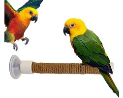 Parkiet Douche Zitstok - Vogel Speelstok Kooi - Vogels Trainen - Zuignap Bevestiging - 9072 g - Meerdere Kleuren