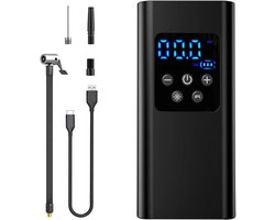 Bandenpomp Luchtcompressor - Elektrische Bandenpomp Auto - Banden Oppompen - Digitaal Display Automatische Stop - 150 PSI - Zwart