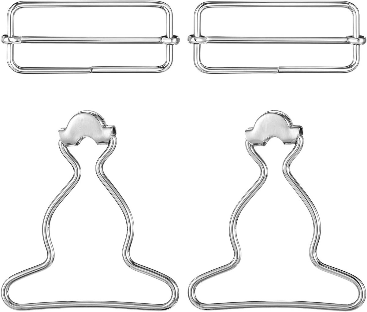 Set van 4 Verstelbare Metalen Buckles en Sluitingen voor Broeken, Jassen en Shirts, Ideaal voor Vervanging en Aanpassing