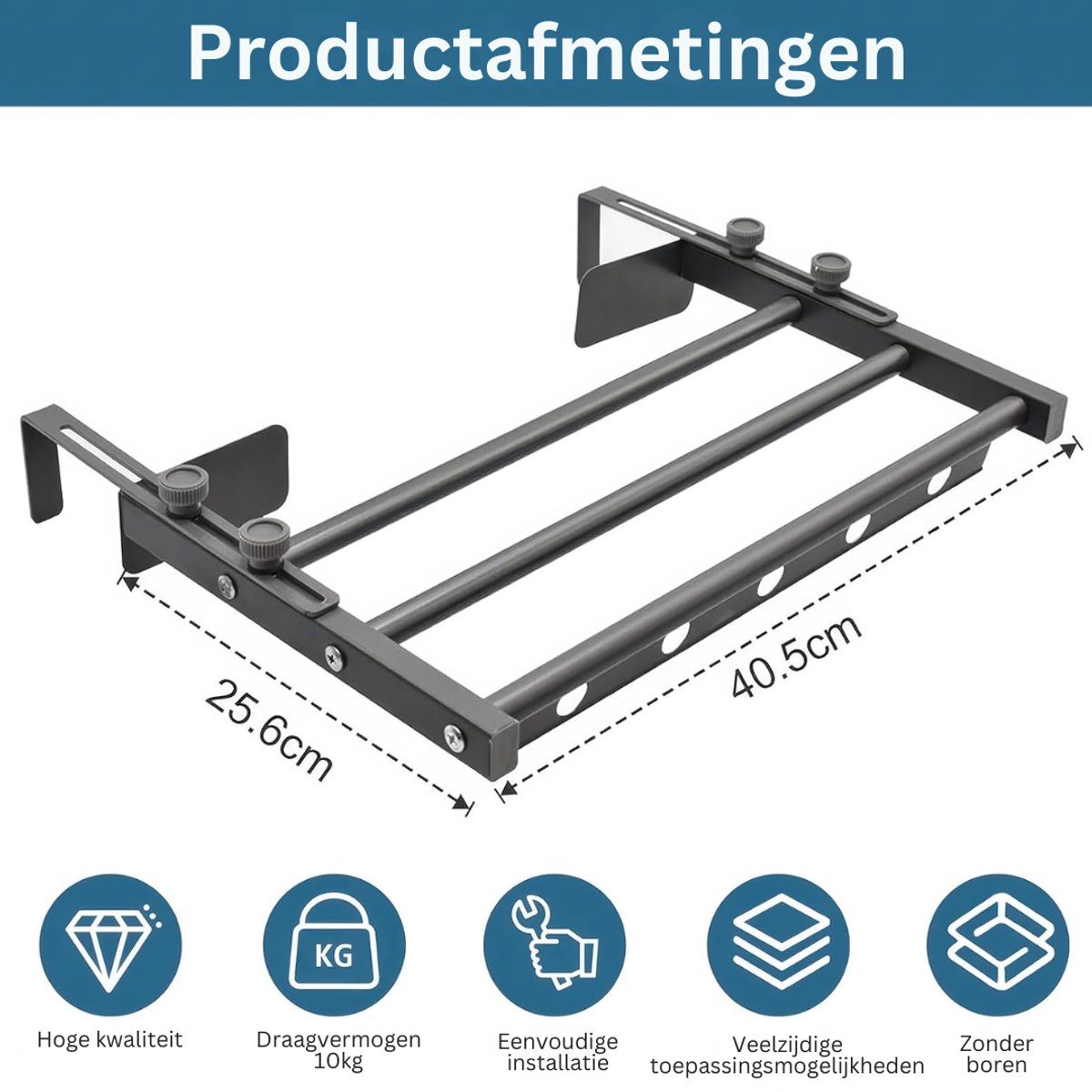MRKK® Handdoekrek Radiator - Badkamer - Droogrek - Zwart met zilver